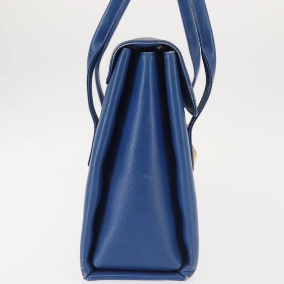 MCM Hand Bag Leather Blue Gold Auth BA6222 - Picture 4 of 16